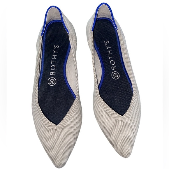 Rothy’s Pointed Toe Gray Beige Size 7.5 Women’s Flats - Picture 4 of 7